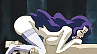 Roped hentai guy gets licked her cock by busty anime