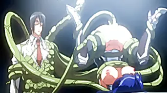 Doctor anime grows out tentacle cocks and fucks big busted hentai chick