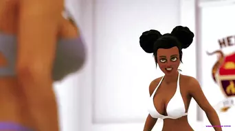 Ebony Hotties Locker Room Fucking - 3D Hentai (ENG Voices)