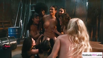 Big tits milf officer gangbanged by two lesbian groups