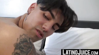 LatinoJuice.com - Bryan & Leo - Cute twink Bryan finds himself enduring a huge cock entering his wet ass