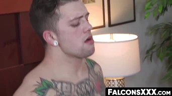 FalconsXXX.com - Horny and stunning gay lovers lust for a raw anal drilling session