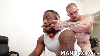 Muscled sex bot Davin Strong malfunctions inside Micah Martinez