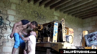 Man in suit Julian Kido fills up skinny Fab Kiffeurs greedy hole