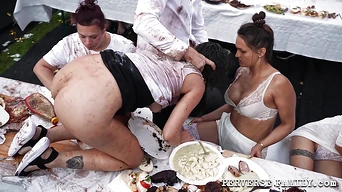 Hairy Waitress Gets Ass Fucked