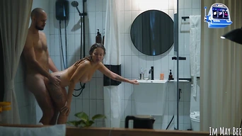 Hot amateur couple showers together, face-cleaning spunk and steamy xxx porn!